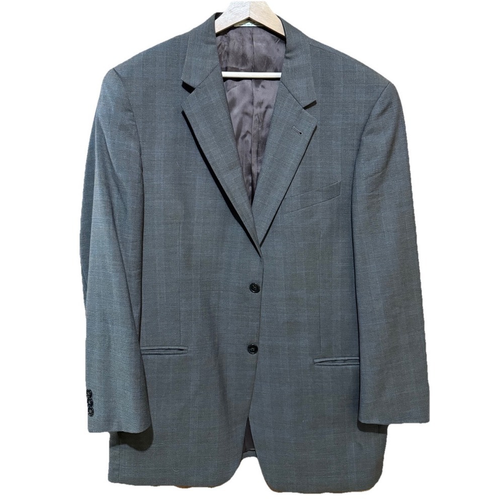 Joseph Abboud Mark Shale‎ Gray Plaid Suit Jacket Blazer Size 42R